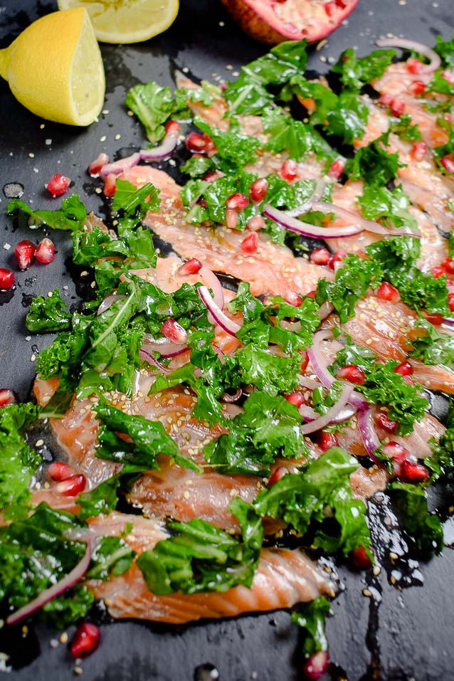 Lachs Sashimi mit Grünkohl - Einfach Nachschlagen!